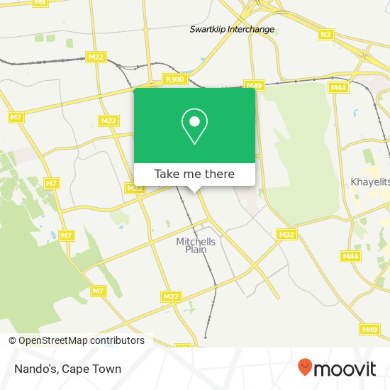 Nando's, Mitchells Plain Cape Town 7785 map