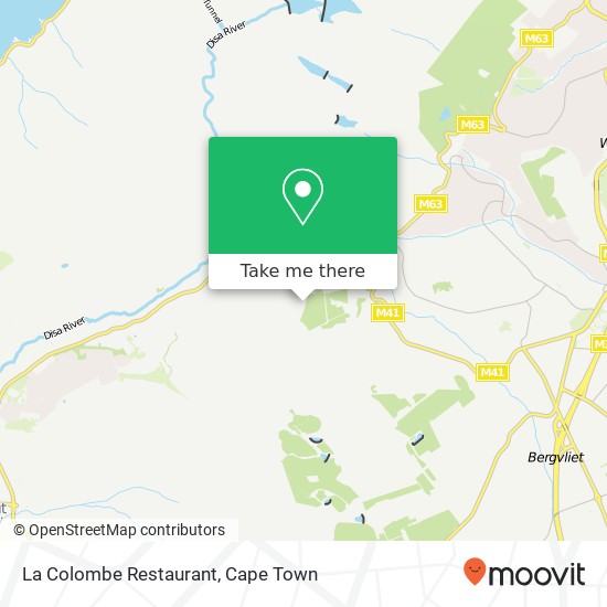 La Colombe Restaurant, Hout Bay Cape Town map