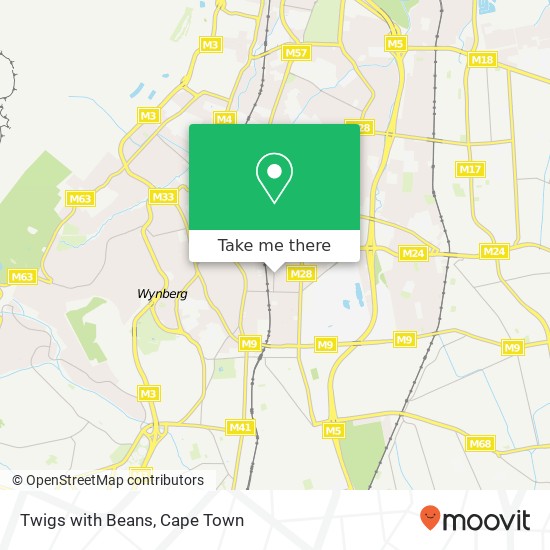 Twigs with Beans, 2nd Ave Kenilworth Cape Town 7708 map