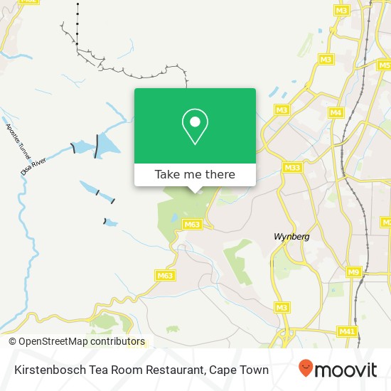 Kirstenbosch Tea Room Restaurant, Kirstenbosch Nat. Botanical Gardens Cape Town map