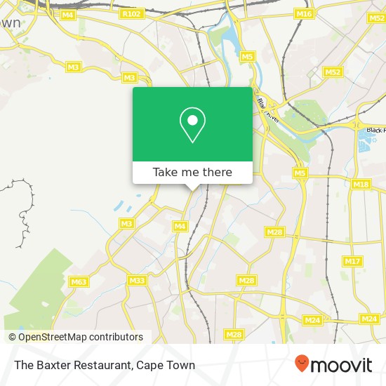 The Baxter Restaurant, Main Rd Rondebosch Cape Town 7700 map