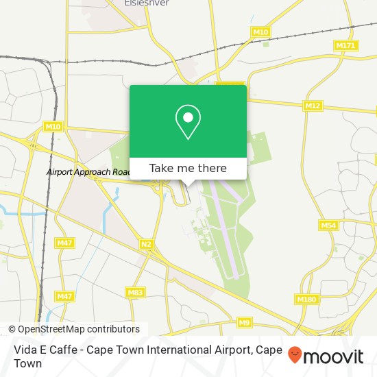 Vida E Caffe - Cape Town International Airport, Boquinar Industrial Area Matroosfontein 7550 map