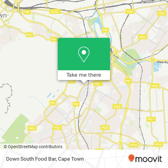 Down South Food Bar, Main Rd Rondebosch Cape Town 7700 map