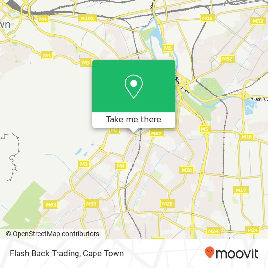 Flash Back Trading, 91, Main Rd Rondebosch Cape Town 7700 map