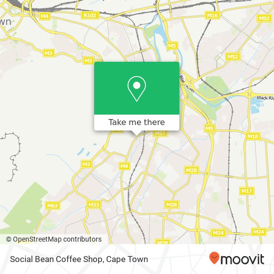 Social Bean Coffee Shop, Main Rd Rondebosch Cape Town 7700 map