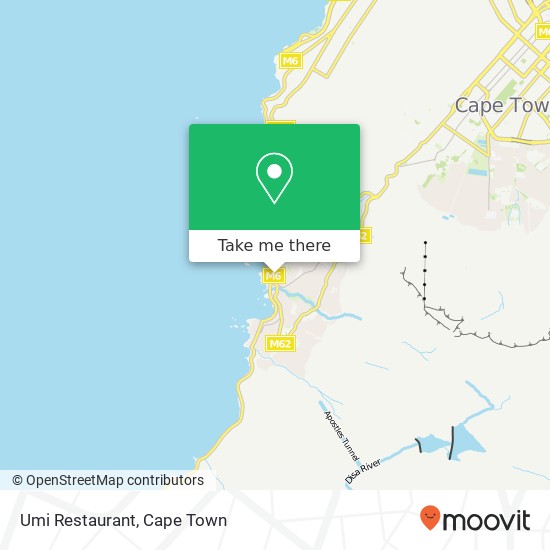 Umi Restaurant, Victoria Rd Camps Bay Cape Town 8005 map