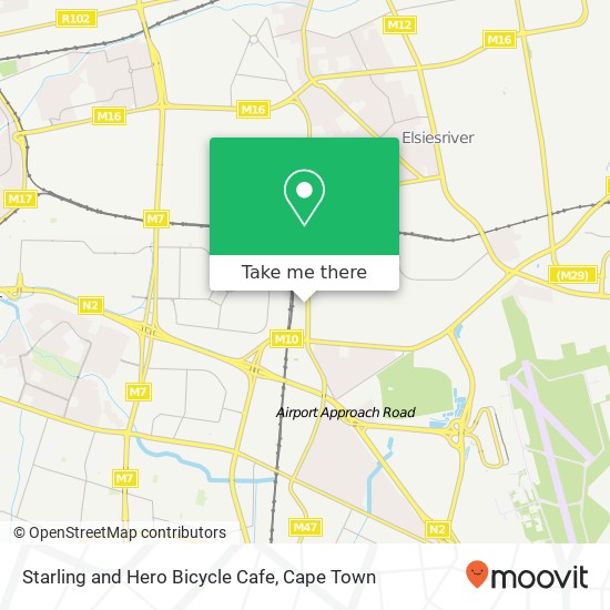 Starling and Hero Bicycle Cafe, Stock St Kalksteenfontein Matroosfontein 7490 map