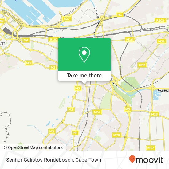 Senhor Calistos Rondebosch, Mowbray Cape Town 7700 map