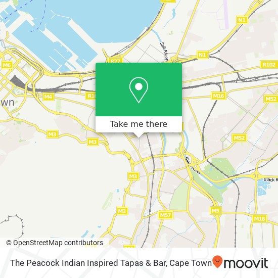The Peacock Indian Inspired Tapas & Bar, 105, Lower Main Rd Observatory Cape Town 7925 map