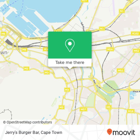 Jerry's Burger Bar, 123, Lower Main Rd Observatory Cape Town 7925 map