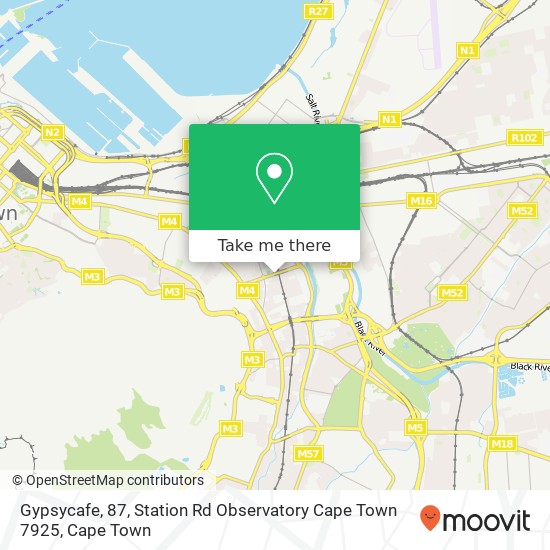 Gypsycafe, 87, Station Rd Observatory Cape Town 7925 map