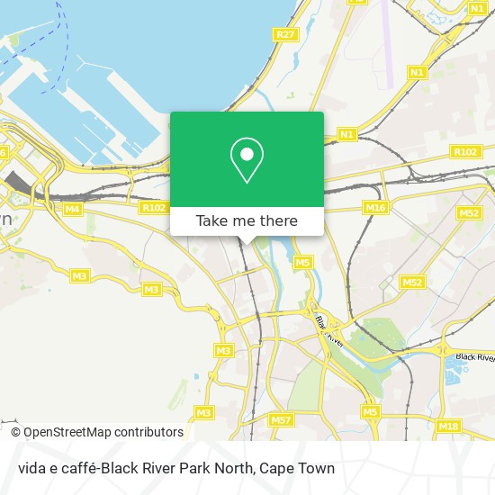 vida e caffé-Black River Park North, Fir Ave Observatory Cape Town 7925 map