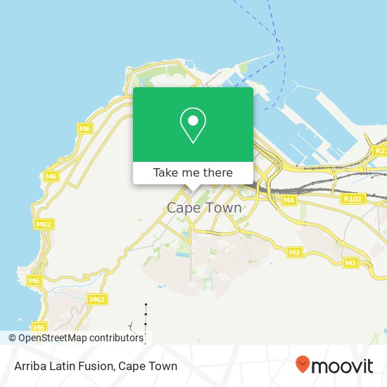 Arriba Latin Fusion, 230, Long St Cape Town 8001 map