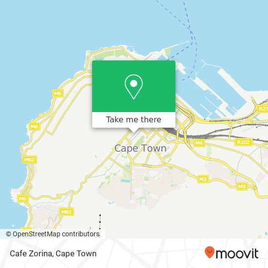 Cafe Zorina, 172, Loop St Cape Town Cape Town 8001 map