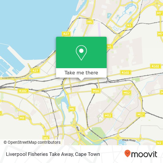 Liverpool Fisheries Take Away, Voortrekker Rd Maitland Cape Town 7405 map