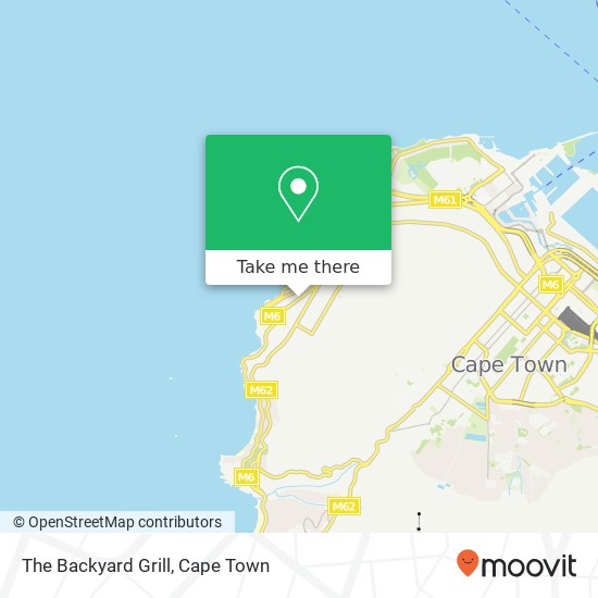 The Backyard Grill, Regent Rd Sea Point Cape Town 8005 map