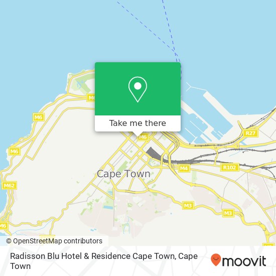 Radisson Blu Hotel & Residence Cape Town, Riebeek St Cape Town 8001 map