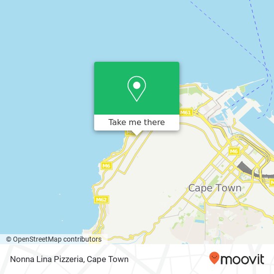 Nonna Lina Pizzeria, 148, Main Rd Sea Point Cape Town 8005 map