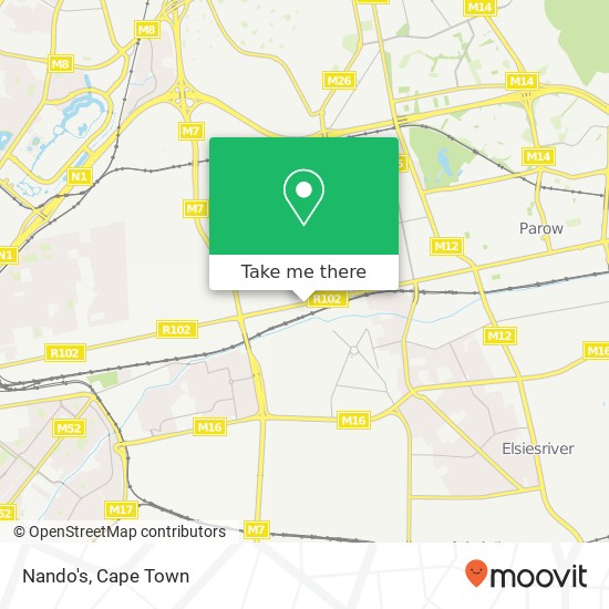 Nando's, 106, Voortrekker Rd Goodwood Cape Town 7460 map