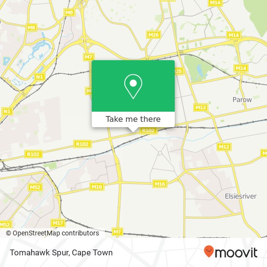 Tomahawk Spur, Voortrekker Rd Townsend Estate Goodwood 7500 map
