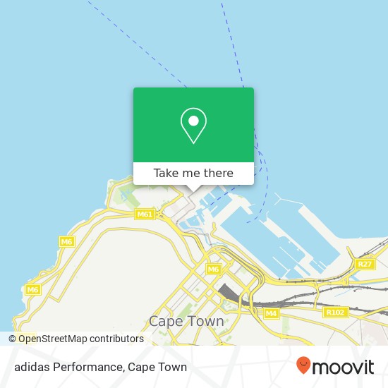 adidas Performance, V&A Waterfront Cape Town 8001 map