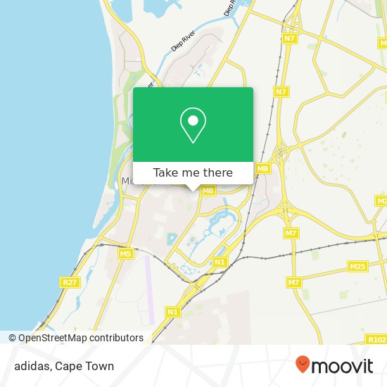 adidas, Sanddrift Cape Town 7441 map