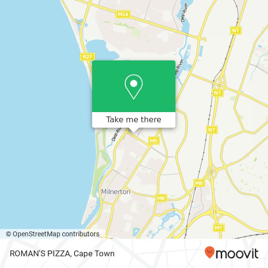 ROMAN'S PIZZA, Milnerton Cape Town 7441 map