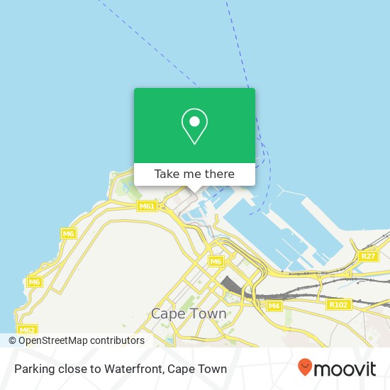 Parking close to Waterfront map