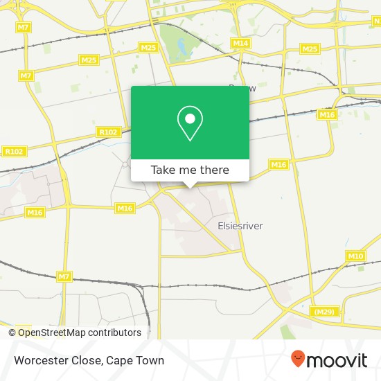 Worcester Close map