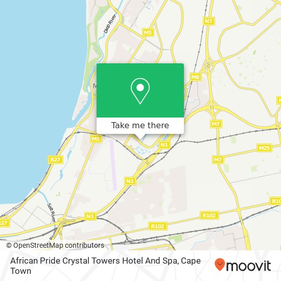 African Pride Crystal Towers Hotel And Spa map