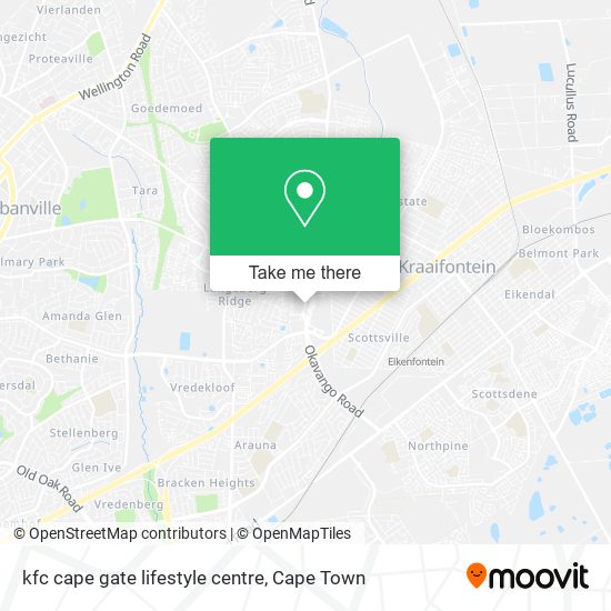 kfc cape gate lifestyle centre map