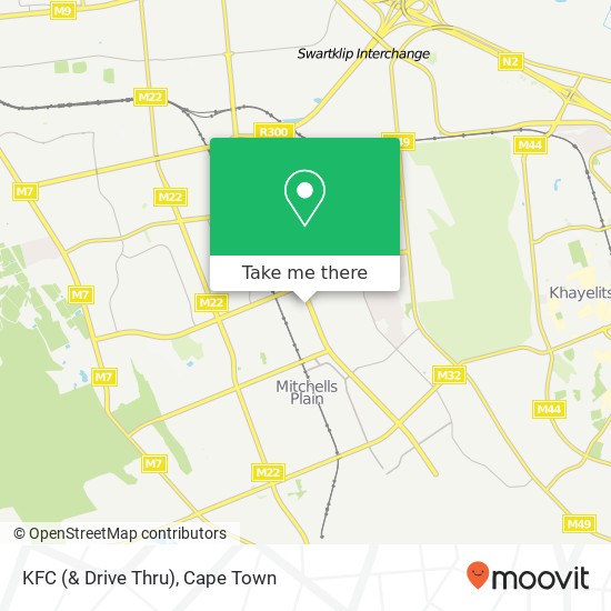 KFC (& Drive Thru), Mitchells Plain Cape Town 7785 map