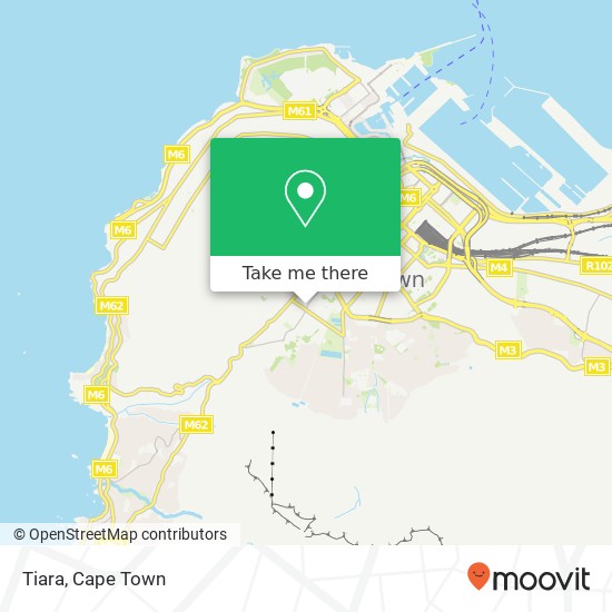 Tiara, 68, Kloof St Gardens Cape Town map