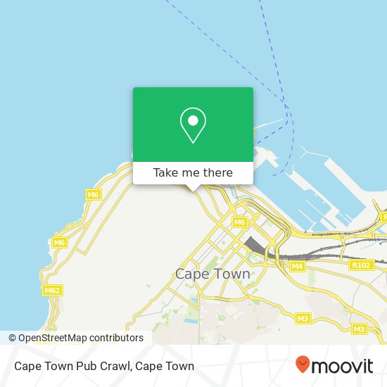 Cape Town Pub Crawl map