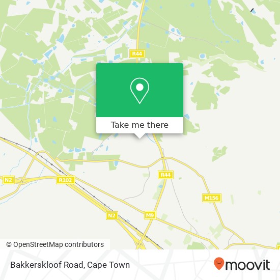 Bakkerskloof Road map