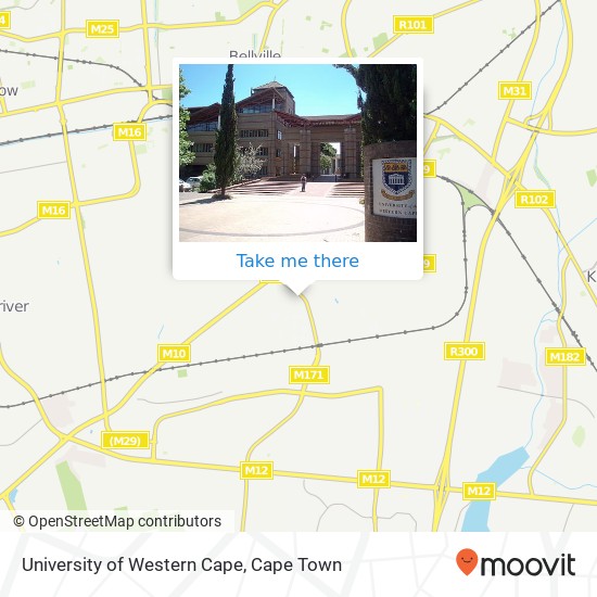 University of Western Cape map
