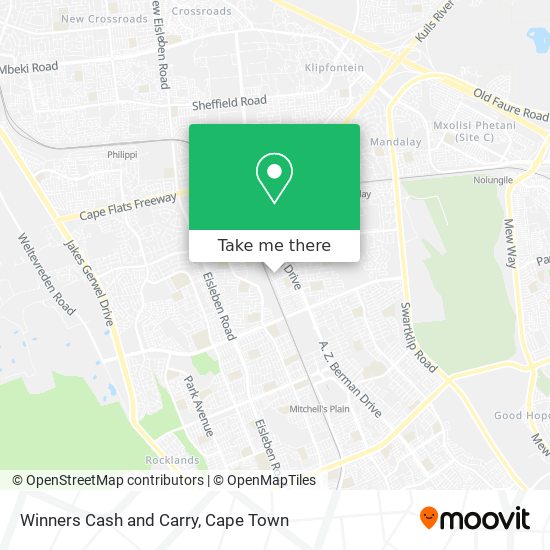 Winners Cash and Carry map