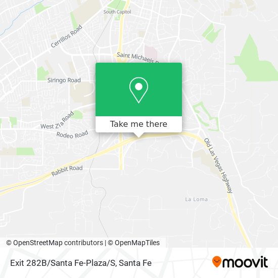 Exit 282B/Santa Fe-Plaza/S map