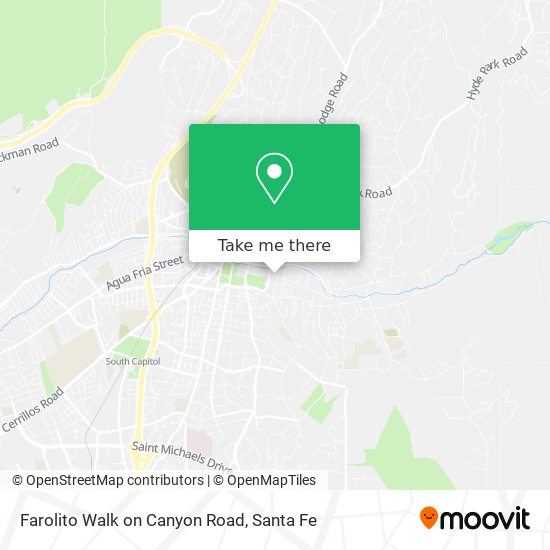 Farolito Walk on Canyon Road map