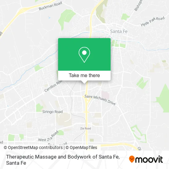 Therapeutic Massage and Bodywork of Santa Fe map