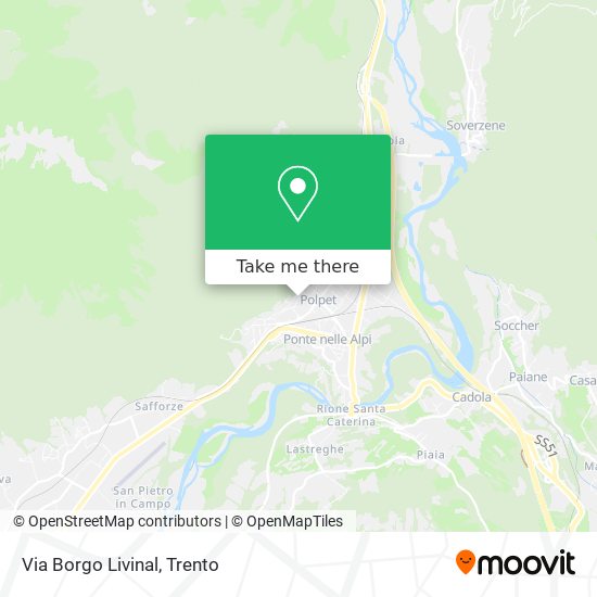 Via Borgo Livinal map