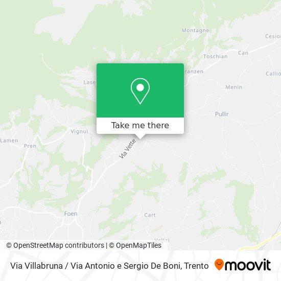 Via Villabruna / Via Antonio e Sergio De Boni map