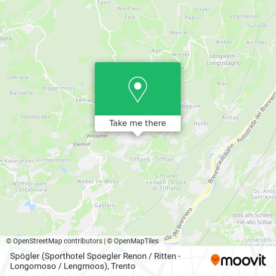 Spögler (Sporthotel Spoegler Renon / Ritten - Longomoso / Lengmoos) map