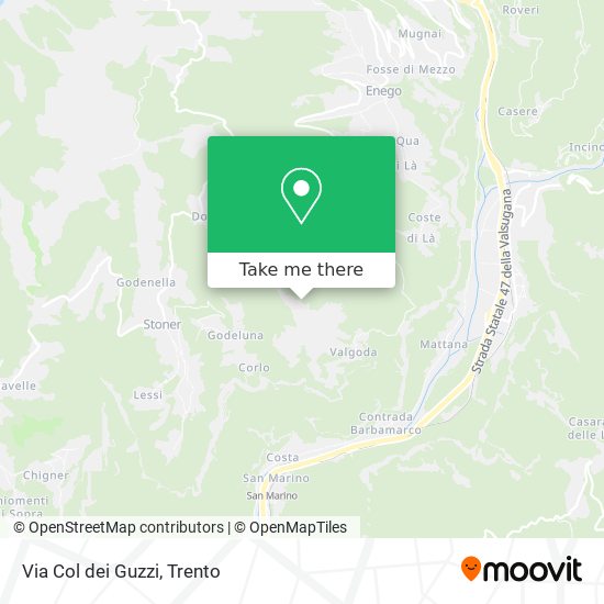 Via Col dei Guzzi map
