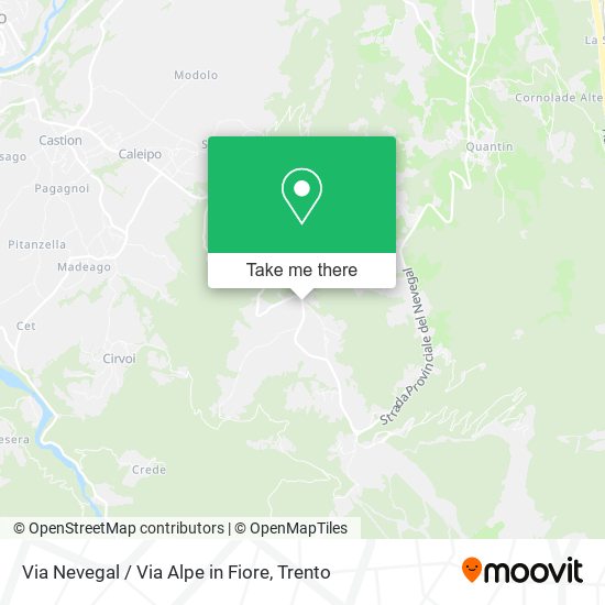 Via Nevegal / Via Alpe in Fiore map