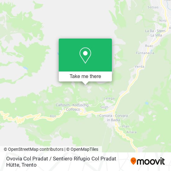 Ovovia Col Pradat / Sentiero Rifugio Col Pradat Hütte map