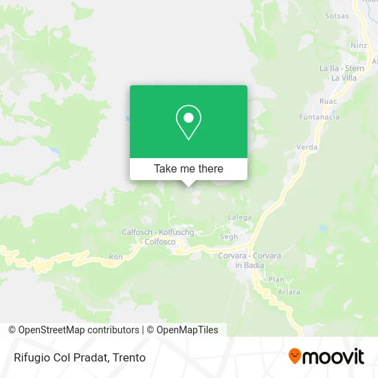 Col Pradat Refuge map