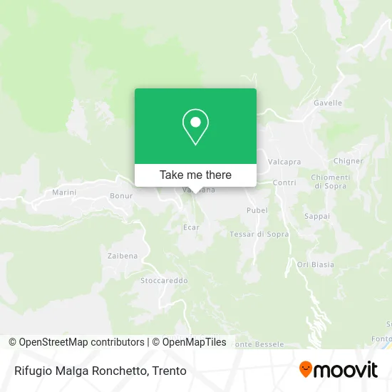 Ronchetto Alpine Hut Refuge map