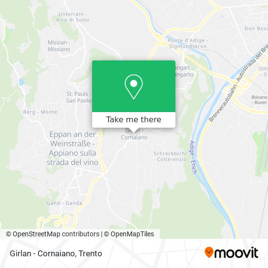 Girlan - Cornaiano map