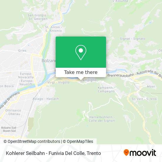 Kohlerer Seilbahn - Funivia Del Colle map